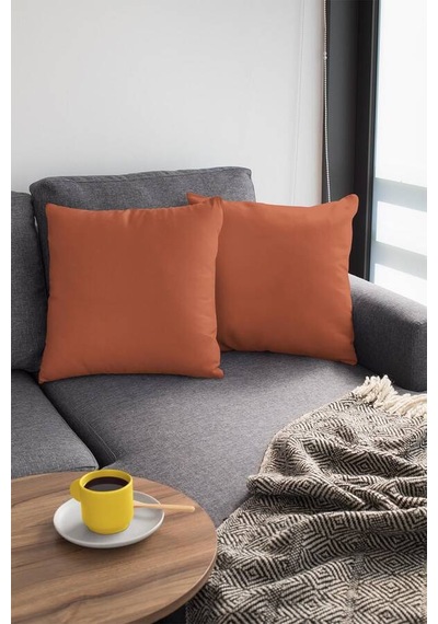 Turuncu Sade 4'lü Set Çift Taraflı Kırlent Kılıfı 4krl020n11