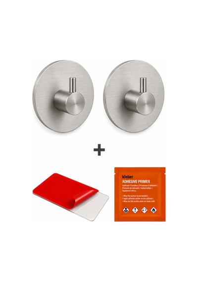 2li Set Oval Tekli Modern Banyo Askılık 45 Mm Paslanmaz Çelik Delmeden Yapışkan Montaj Inox