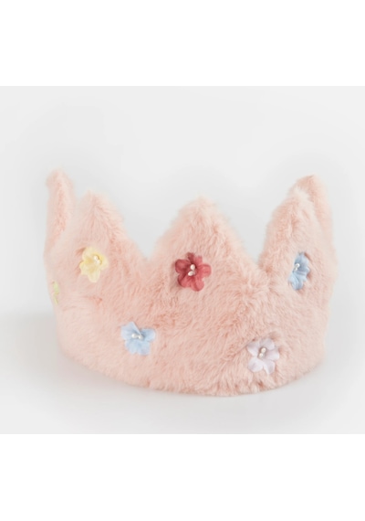 Meri Meri - Peluş Pembe Taç Çok Renkli