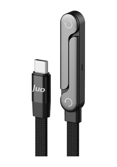 Juo 100w Type-c To Type-c Hızlı Şarj Kablosu Katlanabilir Standlı E-mark Çipli Örgülü 1.2 Metre Kablo