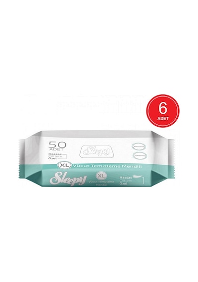 Sleepy Hassas Ciltlere Özel Xl Hasta Vücut Temizleme Mendili 6 X 50'Li