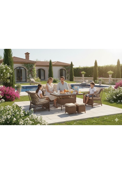 3+1+1 Bahçe Ve Balkon Takımı Masali Kahverengi Kahverengi