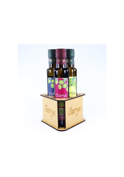 İzorya Stantlı Kekikli Zeytinyağı 250 G +  Limonlu Zeytinyağı 250 ML + Biberiyeli Zeytinyağı 250 ML