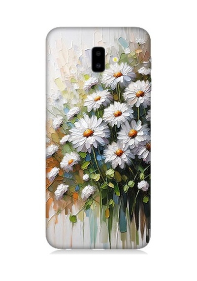 Samsung Galaxy J6 Plus Uyumlu Papatya Buketi Desenli Silikon Kılıf