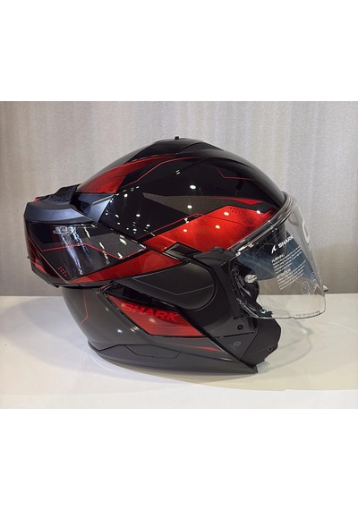 Kask Shark Oxo Mekarıum Çene Açılır Siyah/kırmızı