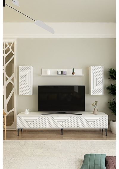 Tvr1802b - Ferrotvr180 Tv Ünitesi Takımı Beyaz 180cm Beyaz