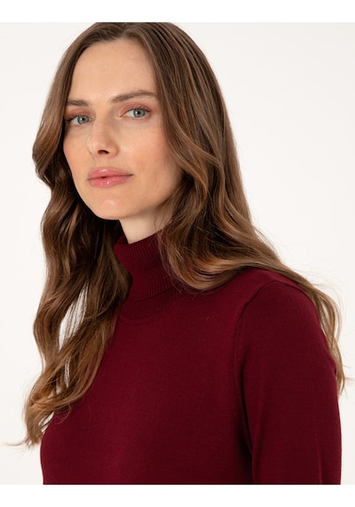 Pierre Cardin Kadın Vişne Kazak /triko 50315747-vr223 Vişne