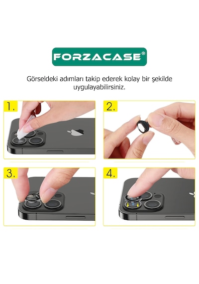 Forzacase Redmi Note 14 4g İle Uyumlu Kamera Camı Lens Koruyucu Halka Seti - Fc381 Siyah