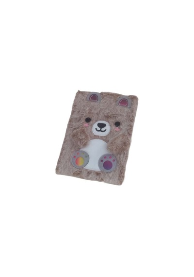 Panda Tasarımlı Çizgili Peluş Defter A5 Not Defteri Ebat: 20,5 Cm X 14,5 Cm Çok Renkli