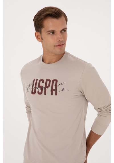 U.S. Polo Assn. Erkek Regular Fit Bisiklet Yaka Taş İnce Sweatshirt 50315570-VR049