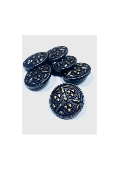 Kaban Manto Düğmesi / Metal Düğme / Antik Sarı / 3 Cm / 6 Lı Set/mde