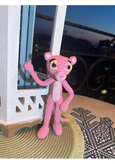 Pembe Panter Amigurumi Karakter 18 Cm 009