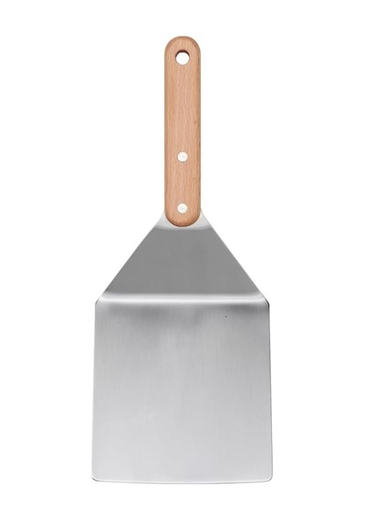Ikea 30 Cm Paslanmaz Çelik Izgara Hamburger Spatulası, Ahşap Sap, Barbekü Mangal Spatulası Çok Renkli