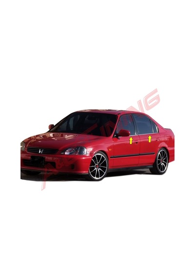 Honda Civic Krom Cam Çıtası Tk 1996-2002 4Prç Paslanmaz Çelik N11.4480