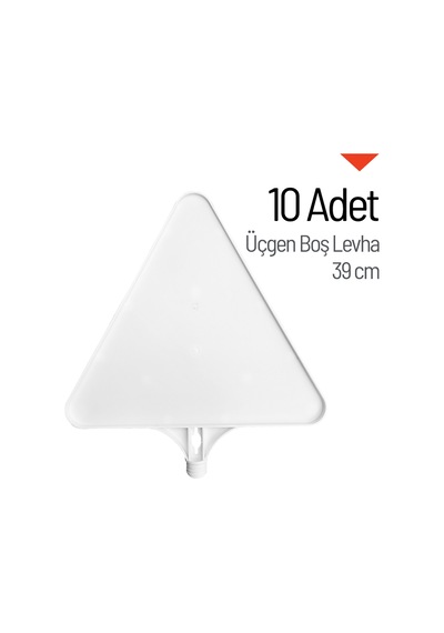 10 Adet Üçgen Boş Levha 39 Cm-4119