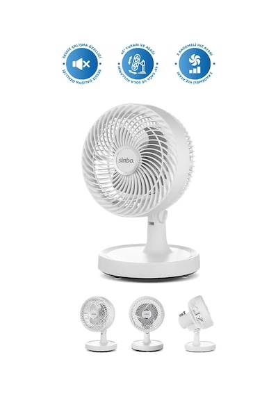 Sinbo SF-7703  Kompakt ve Sessiz Masa Tipi Vantilatör