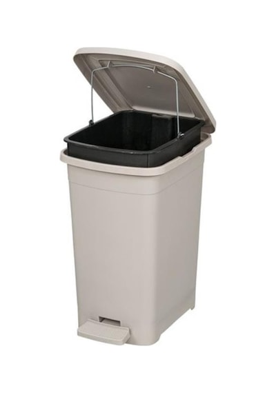 Omnipazar Elf-i344 Slim Pedallı Plastik Çöp Kovası İç Kovalı 8 Lt Gri
