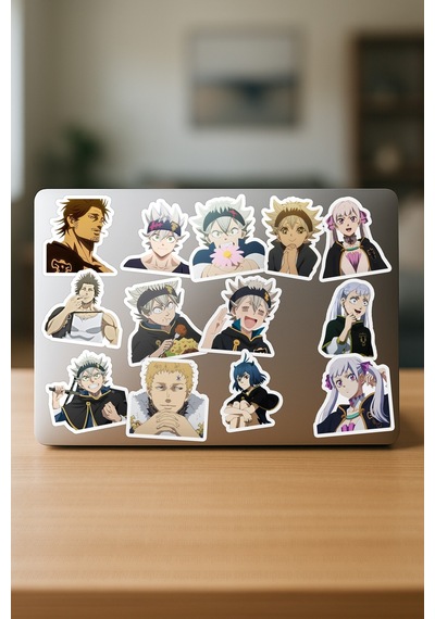 Black Clover Kara Yonca Anime Telefon Laptop Bullet Journal Sticker Paketi 25 Adet Çok Renkli