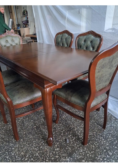 Masa Sandalye Tk 90616 Klasik Model Kayın Aslan Ayak Oymalı Ceviz Orta Açılır Masa Kahverengi Masa Sandalye Tk 90616 Klasik Model Kayın Aslan Ayak Oymalı Ceviz Orta Açılır Masa Kahverengi