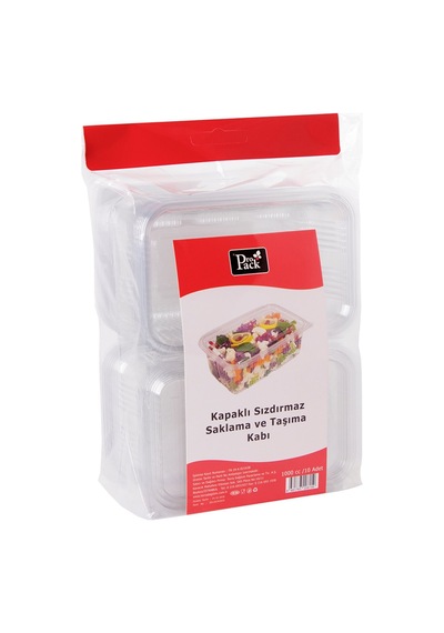 Propack Sızdırmaz Kullan-at Taşıma Kabı 10'lu 1000 Cc 2 Adet Çok Renkli
