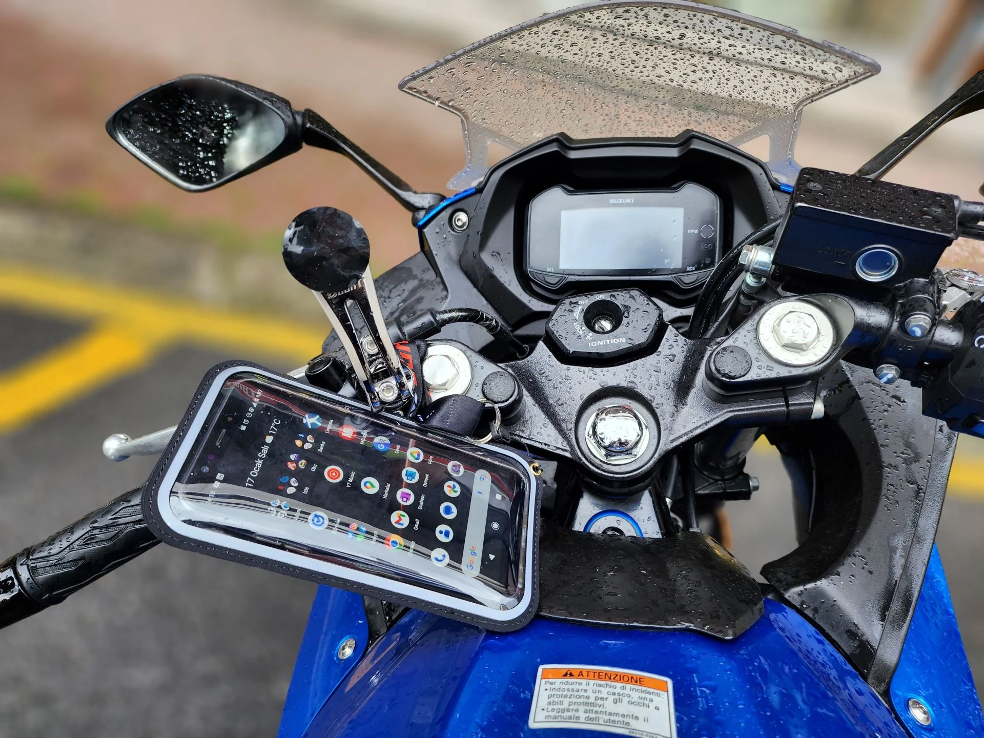 Durt Motosiklet Telefon Tutucu Ayna Bağlantılı