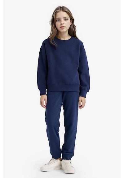 Defacto Kız Çocuk Standart Fit Basic Düz Beli Lastikli Jogger Eşofman Altı Y1226a625aunv241 Lacivert