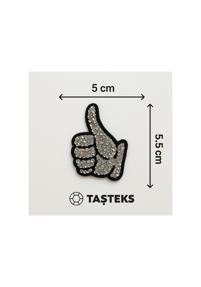 Taşlı Ütülenebilen Veya Sticker Olarak Kullanılabilen Baş Parmak Beğeni Modeli