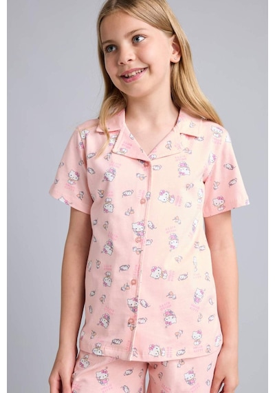 Defacto Hello Kitty Lisanslı Regular Fıt Desenli 2li Pijama Açık Pembe Takımı Kız Çocuk H2765a826sppn125 Pembe-pn125