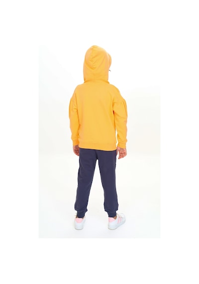 Toontoy Kids Toontoy Kız Çocuk Kapüşonlu Göğsü Yazı Baskılı Eşofman Takım Turuncu