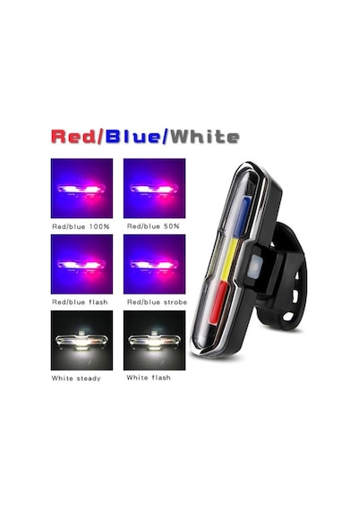 Forte GT Bisiklet USB şarjlı Led Kırmızı Mavi Beyaz Xbyc 6017-3