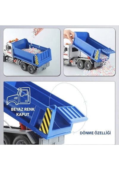 Sesli Işıklı Pilli Damperli İş Makinası Oyuncak Harfiyat Kamyonu