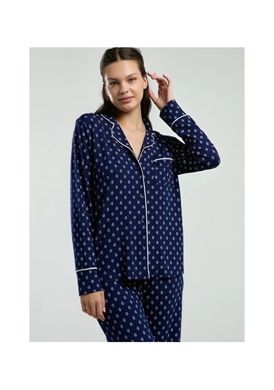 Angbutik Pierre Cardin Pc8950-s Kadın Gömlek Pijama Takım lacivert
