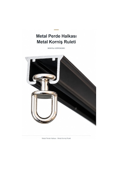 25 Adet - Metal Perde Halkası - Metal Korniş Ruleti Gümüş