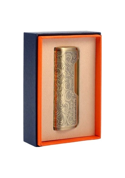 Conquistador 1li Torch İşlemeli Antik Altın Metal Puro Çakmağı 8009ct