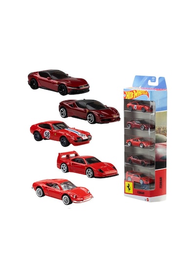 Hot Wheels 5 Parçalı Ferrari Araba Seti Jln12 Çok Renkli