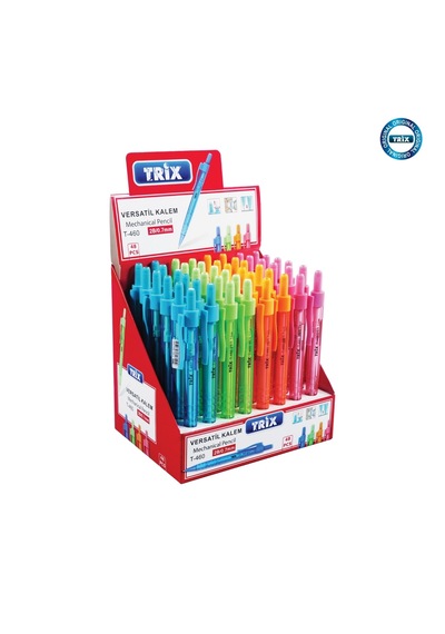 Trix Şeffaf Versatil Kalem 4 Adet Karışık Çok Renkli