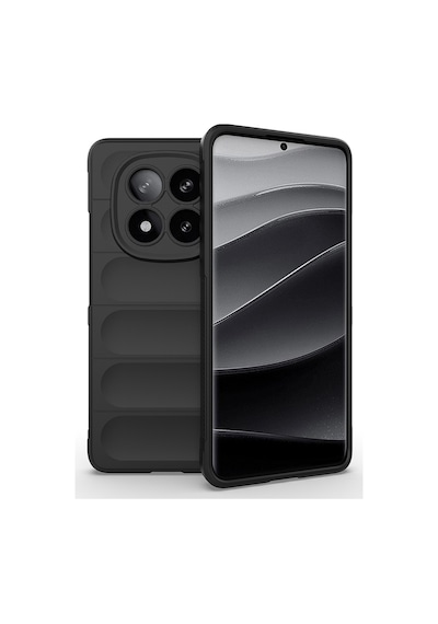 Xiaomi Redmi Note 14 Pro Plus Kılıf Kamera Korumalı Esnek Silikon Parmak Şeritli Pazarplus Koyu Yeşil