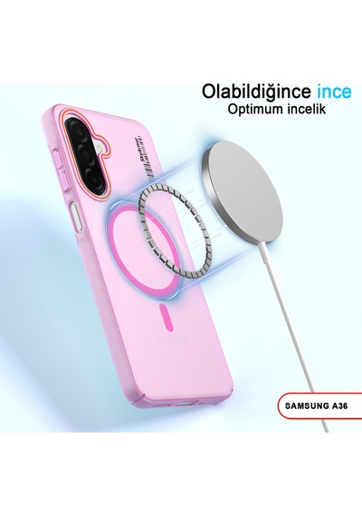 Samsung Galaxy A36 Uyumlu Mat Sert Klein Kılıf Pembe