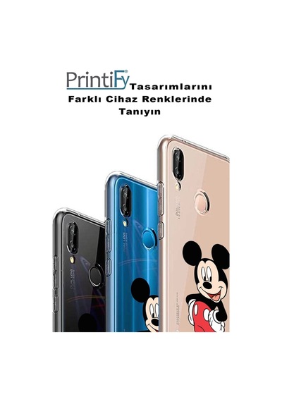Xiaomi Redmi Note 11 Pro Uyumlu Kamera Korumalı Kapak Mickey Mouse Tasarımlı Şeffaf Kılıf
