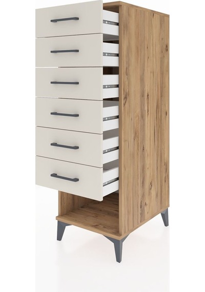 Kronos Dolap 6 Çekmeceli 44x59x134 Çam-aytaşı Atlas Çam