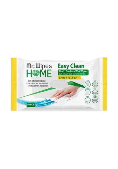 Mr. Wipes Easy Clean Yüzey Temizleme Mendili Limon Kokulu 40 Adet Diğer
