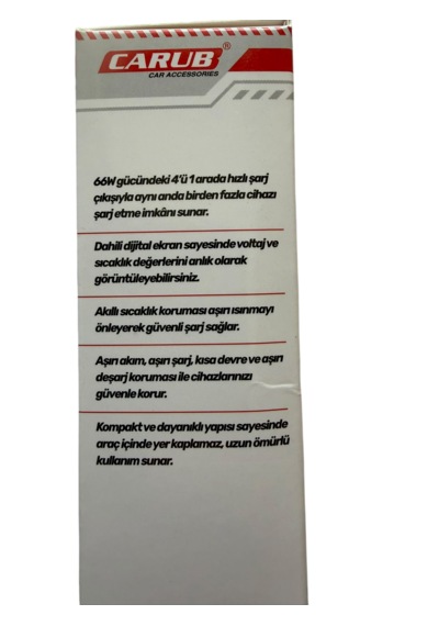 Araç İçi Dijital Çakmak Sarj Soketi Hızlı Sarj 66w 4 İn 1 Usb + Type C 5901848
