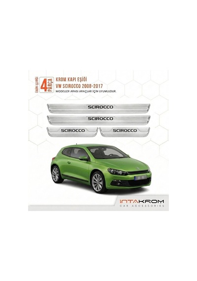 Volkswagen Scirocco 2008-2017 Uyumlu Satine Krom Kapı Koruma Eşiğ