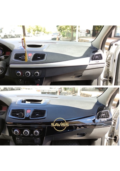 Renault Fluence OTOMATİK vites uyumlu Parlak Siyah Full Set,Torpido Konsol Maun Kaplama (Pianoblack)