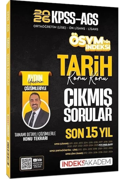 İndeks Akademi 2026 Kpss Meb-ags Tarih Çıkmış Sorular Son 15 Yıl