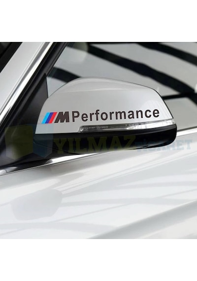 Bmw M Performance Logo Yan Ayna Kapı Kolu Oto Sticker Etiket 4 Ad 13 X 1 Cm