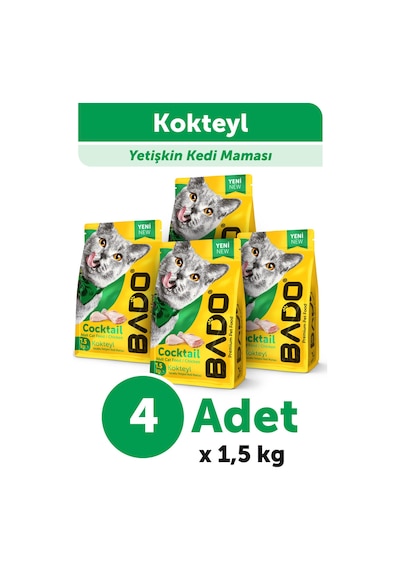 Bado Yetişkin Kedi Maması Kokteyl 1,5 Kg 4'lü