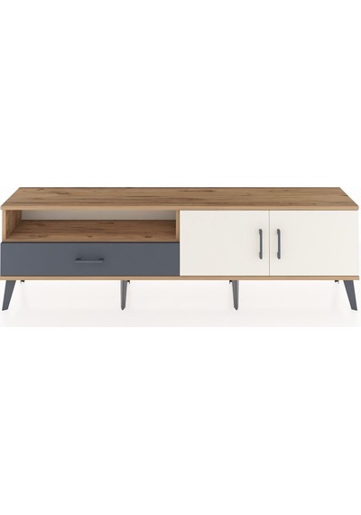 Arges Tv Ünitesi 2 Raflı Tek Çekmeceli 2 Kapaklı 176x30x51 Çam-aytaşı/antrasit Aytası/antrasıt Arges Tv Ünitesi 2 Raflı Tek Çekmeceli 2 Kapaklı 176x30x51 Çam-aytaşı/antrasit Aytası/antrasıt