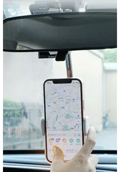 Tüm Araçlara Uyumlu Telefon Dikiz Ayna Tutucu Navigasyon Kullanımı İçin Telefon Tutucu Siyah
