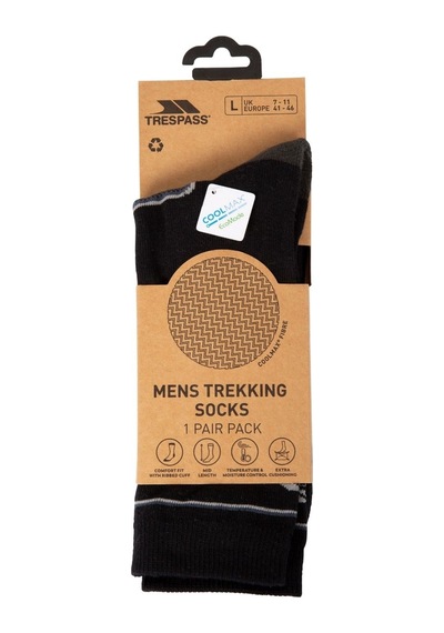 Trespass Trespass Rizzle Eco - Recycled Yarn Mens Socks Erkek Siyah Çorap Blk Siyah